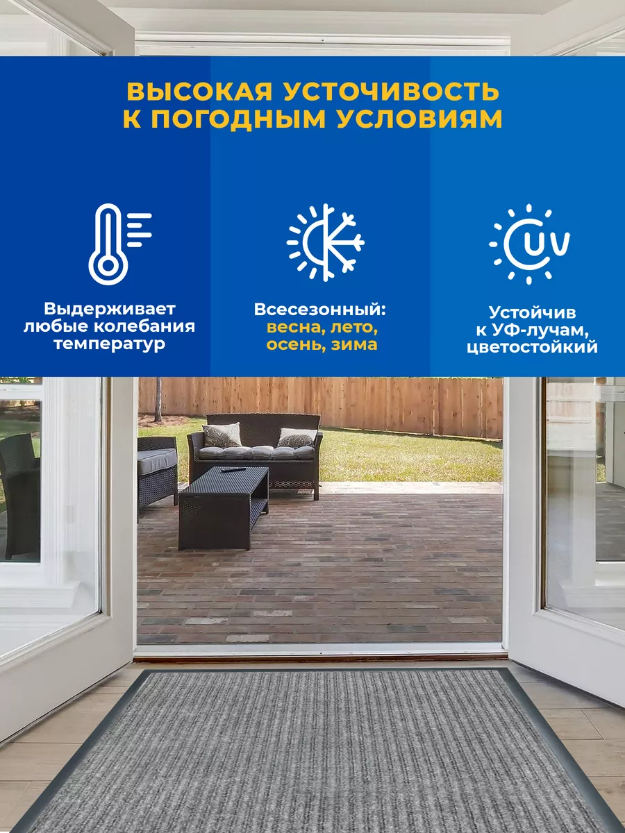 Коврик влаговпитывающий 80х120см Tuff Lux ПВХ серый Blabar/5 - изображение 8