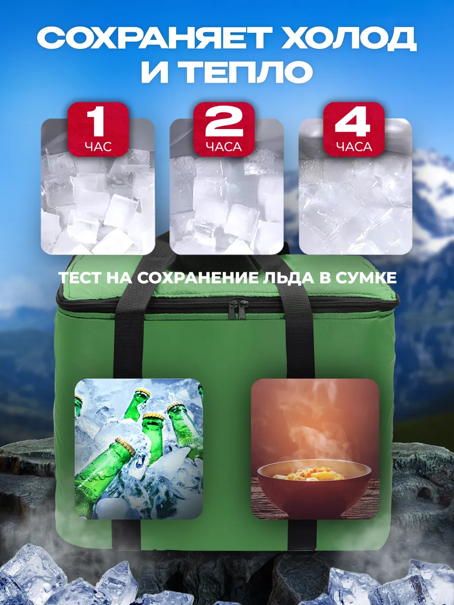 Сумка-изотермическая зеленая, 24л, "Я выбрал"/10 - изображение 3