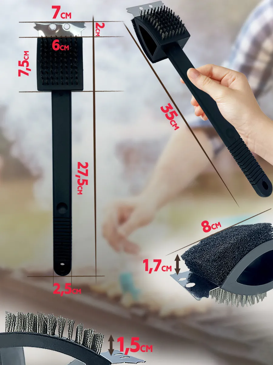 Щетка-скребок для чистки гриля большая 37х7х8см Я ВЫБРАЛ/12 - изображение 4