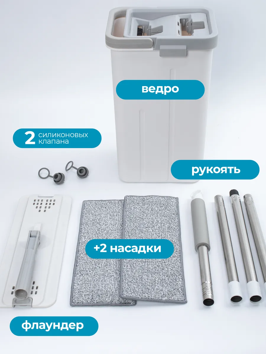 Швабра с отжимом и ведром для мытья пола 10л Blabar/6 - изображение 12